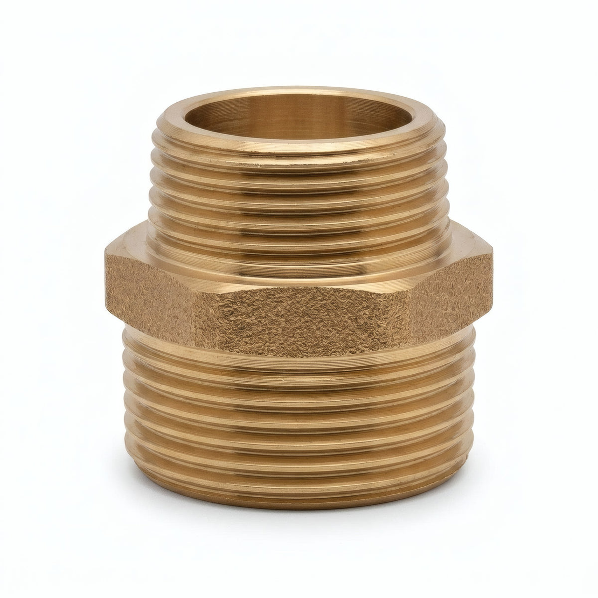 Verloopnippel van messing - productfoto op witte achtergrond 1