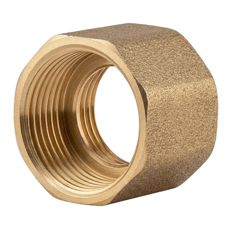 Mof gelijk vrouwelijk-vrouwelijk met aanslag van messing CW617N BSP - vooraanzicht