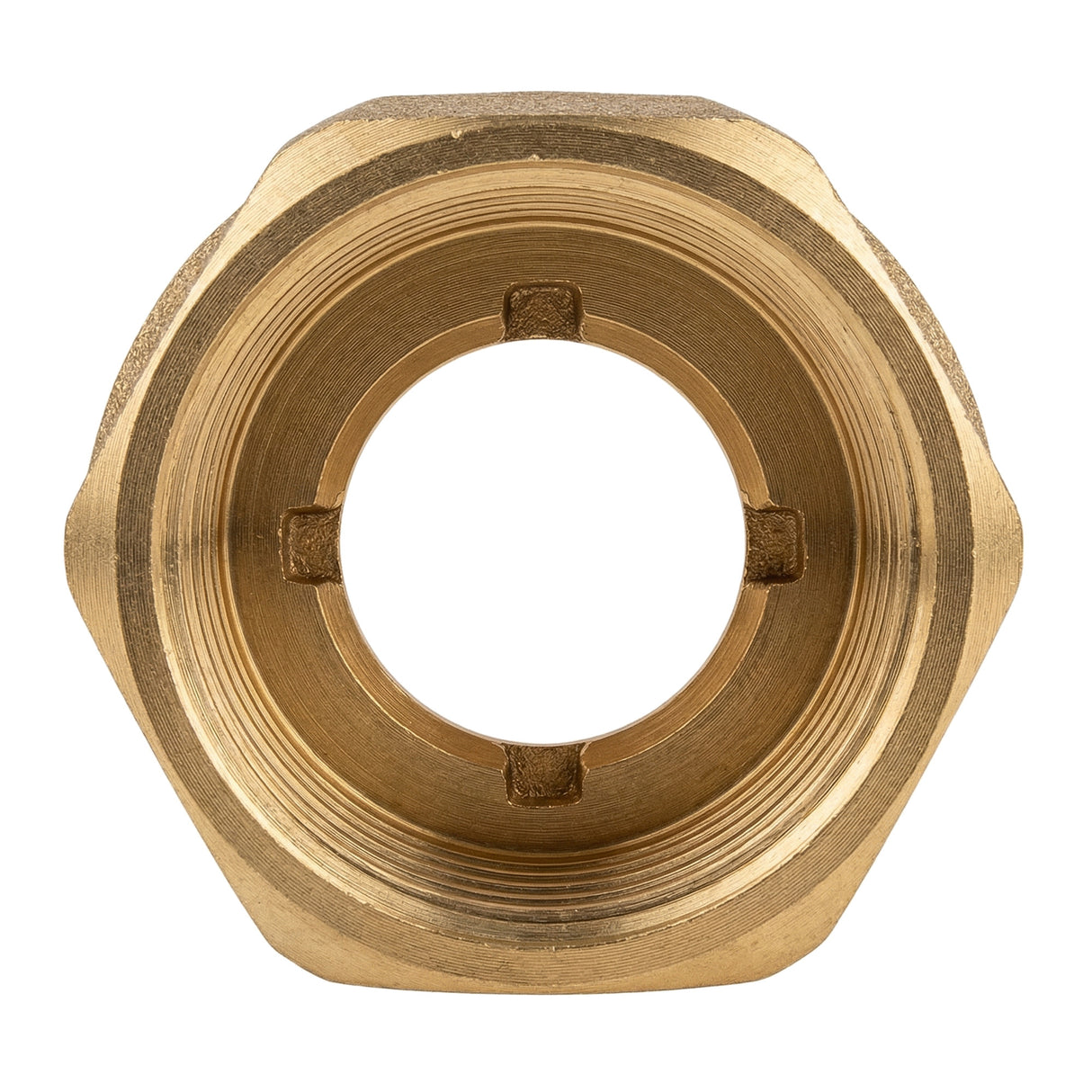 Mof reductie vrouw-vrouw in messing CW617N BSP - vooraanzicht