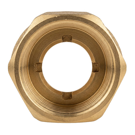 Mof reductie vrouw-vrouw in messing CW617N BSP - vooraanzicht