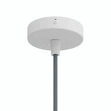 Cilindrische mini-plafondkap van metaal, Ø 83 mm — 1 centrale opening / Conisch thermoplast / Mat wit