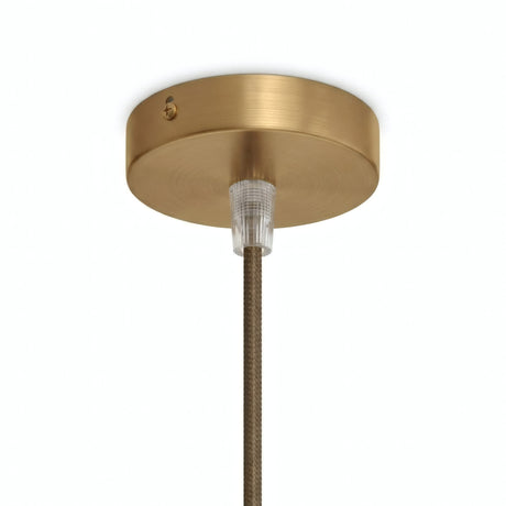 Cilindrische mini-plafondkap van metaal, Ø 83 mm — 1 centrale opening / Conisch thermoplast / Satijn brons