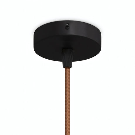 Cilindrische mini-plafondkap van metaal, Ø 83 mm — 1 centrale opening / Conisch thermoplast / Zwart