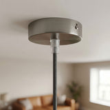 Cilindrische mini-plafondkap van metaal, Ø 83 mm — 1 centrale opening / Conisch thermoplast / Satijn titanium