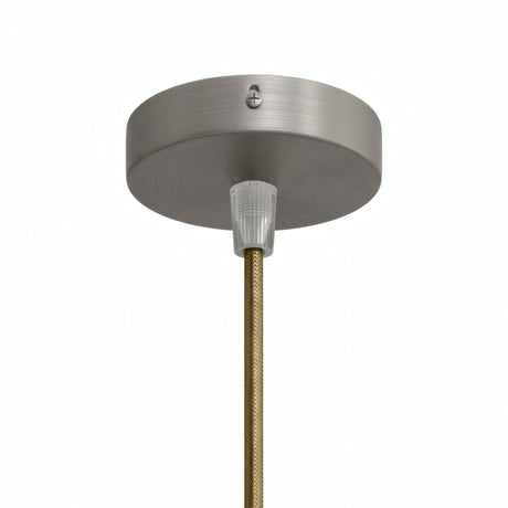 Cilindrische mini-plafondkap van metaal, Ø 83 mm — 1 centrale opening / Conisch thermoplast / Satijn titanium