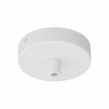 Cilindrische mini-plafondkap van metaal, Ø 83 mm — 1 centrale opening / Cilindrisch metaal / Mat wit
