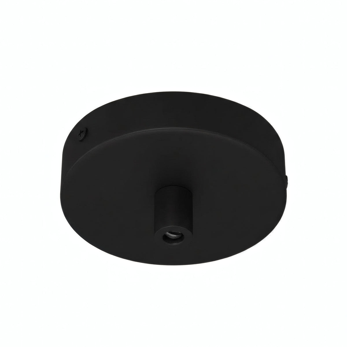 Cilindrische mini-plafondkap van metaal, Ø 83 mm — 1 centrale opening / Cilindrisch metaal / Zwart