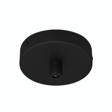 Cilindrische mini-plafondkap van metaal, Ø 83 mm — 1 centrale opening / Cilindrisch metaal / Zwart