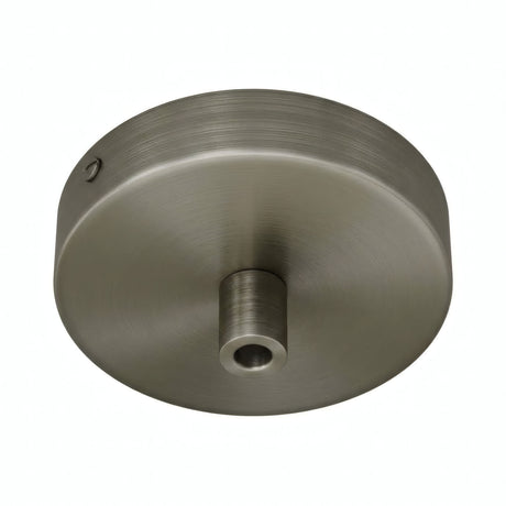 Cilindrische mini-plafondkap van metaal, Ø 83 mm — 1 centrale opening / Cilindrisch metaal / Satijn titanium