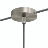 Cilindrische mini-plafondkap van metaal, Ø 83 mm — 1 centrale en 2 zijopeningen / Conisch thermoplast / Satijn titanium