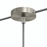 Cilindrische mini-plafondkap van metaal, Ø 83 mm — 1 centrale en 2 zijopeningen / Conisch thermoplast / Satijn titanium