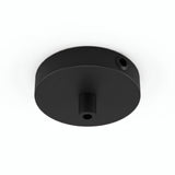 Cilindrische mini-plafondkap van metaal, Ø 83 mm — 1 centrale en 2 zijopeningen / Cilindrisch metaal / Zwart