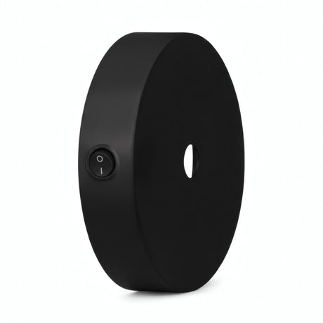 Cilindrische mini-plafondkap van metaal met schakelaar, Ø 83 mm — Zwart