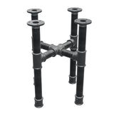 Onderstel voor salontafel, kruispoten, gietijzer en staal Ø 34 mm, 36 × 36 cm, hoogte 42 cm