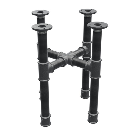 Onderstel voor salontafel, kruispoten, gietijzer en staal Ø 34 mm, 36 × 36 cm, hoogte 42 cm