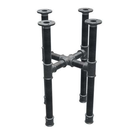 Onderstel voor salontafel, kruispoten, gietijzer en staal Ø 34 mm, 36 × 36 cm, hoogte 52 cm