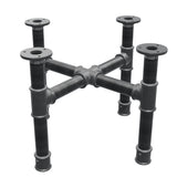 Onderstel voor salontafel, kruispoten, gietijzer en staal Ø 34 mm, 46 × 46 cm, hoogte 32 cm