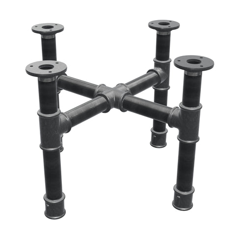 Onderstel voor salontafel, kruispoten, gietijzer en staal Ø 34 mm, 46 × 46 cm, hoogte 32 cm