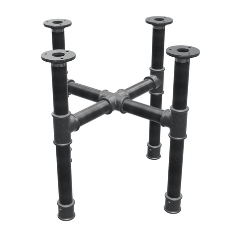 Onderstel voor salontafel, kruispoten, gietijzer en staal Ø 34 mm, 46 × 46 cm, hoogte 42 cm