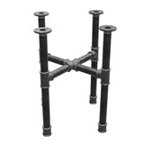 Onderstel voor salontafel, kruispoten, gietijzer en staal Ø 34 mm, 46 × 46 cm, hoogte 52 cm