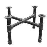 Onderstel voor salontafel, kruispoten, gietijzer en staal Ø 34 mm, 56 × 56 cm, hoogte 32 cm