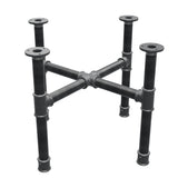 Onderstel voor salontafel, kruispoten, gietijzer en staal Ø 34 mm, 56 × 56 cm, hoogte 42 cm