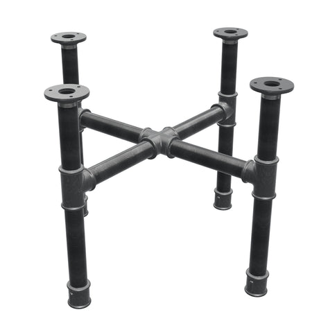 Onderstel voor salontafel, kruispoten, gietijzer en staal Ø 34 mm, 56 × 56 cm, hoogte 42 cm