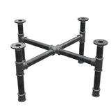 Onderstel voor salontafel, kruispoten, gietijzer en staal Ø 34 mm, 66 × 66 cm, hoogte 32 cm