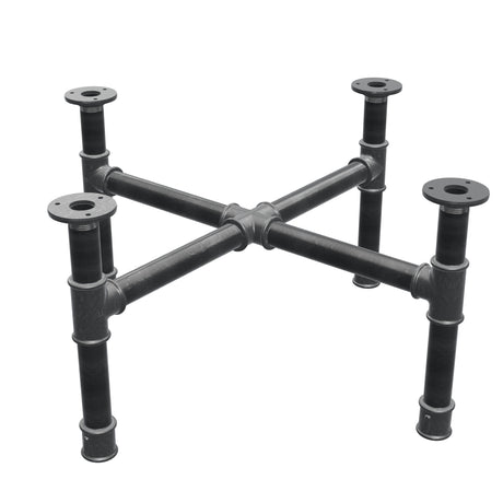 Onderstel voor salontafel, kruispoten, gietijzer en staal Ø 34 mm, 66 × 66 cm, hoogte 32 cm