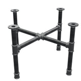 Onderstel voor salontafel, kruispoten, gietijzer en staal Ø 34 mm, 66 × 66 cm, hoogte 42 cm