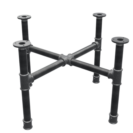 Onderstel voor salontafel, kruispoten, gietijzer en staal Ø 34 mm, 66 × 66 cm, hoogte 42 cm