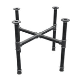 Onderstel voor salontafel, kruispoten, gietijzer en staal Ø 34 mm, 66 × 66 cm, hoogte 52 cm