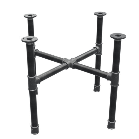 Onderstel voor salontafel, kruispoten, gietijzer en staal Ø 34 mm, 66 × 66 cm, hoogte 52 cm