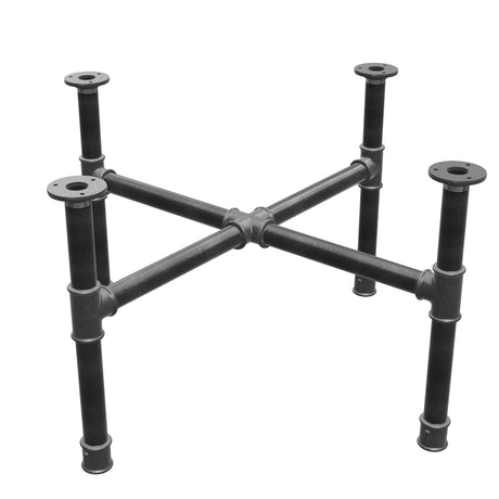 Onderstel voor salontafel, kruispoten, gietijzer en staal Ø 34 mm, 76 × 76 cm, hoogte 42 cm