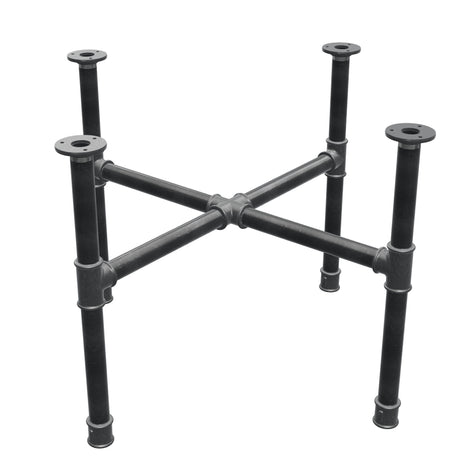 Onderstel voor salontafel, kruispoten, gietijzer en staal Ø 34 mm, 76 × 76 cm, hoogte 52 cm