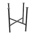 Onderstel voor eettafel, kruispoten, gietijzer en staal Ø 34 mm, 76 × 76 cm, hoogte 75 cm