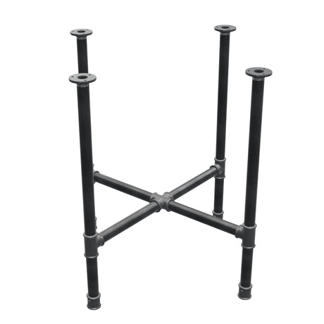 Onderstel voor eettafel, kruispoten, gietijzer en staal Ø 34 mm, 76 × 76 cm, hoogte 75 cm