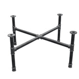 Onderstel voor salontafel, kruispoten, gietijzer en staal Ø 34 mm, 96 × 96 cm, hoogte 42 cm