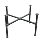 Onderstel voor salontafel, kruispoten, gietijzer en staal Ø 34 mm, 96 × 96 cm, hoogte 52 cm