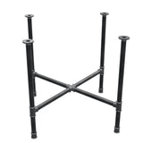Onderstel voor eettafel, kruispoten, gietijzer en staal Ø 34 mm, 96 × 96 cm, hoogte 75 cm