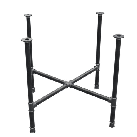 Onderstel voor eettafel, kruispoten, gietijzer en staal Ø 34 mm, 96 × 96 cm, hoogte 75 cm