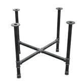 Onderstel voor eettafel, kruispoten, gietijzer en staal Ø 42 mm, 101 × 101 cm, hoogte 74 cm
