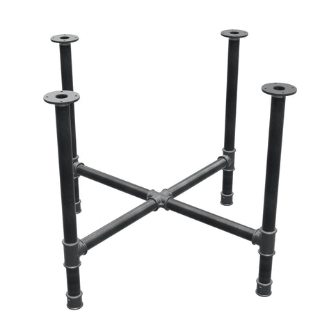 Onderstel voor eettafel, kruispoten, gietijzer en staal Ø 42 mm, 101 × 101 cm, hoogte 74 cm