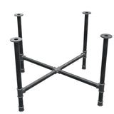 Onderstel voor eettafel, kruispoten, gietijzer en staal Ø 42 mm, 121 × 121 cm, hoogte 74 cm