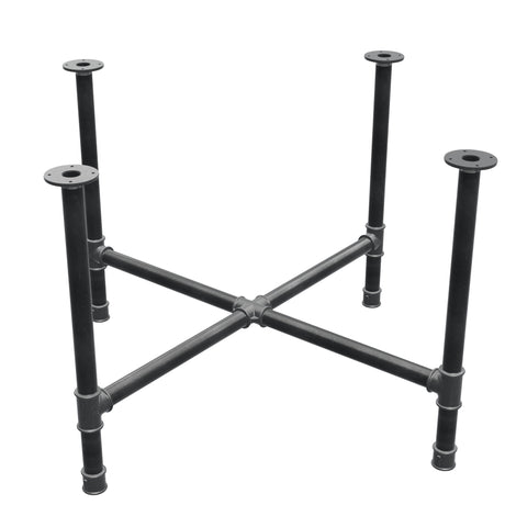 Onderstel voor eettafel, kruispoten, gietijzer en staal Ø 42 mm, 121 × 121 cm, hoogte 74 cm