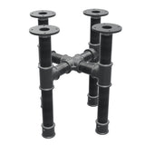 Onderstel voor salontafel, kruispoten, gietijzer en staal Ø 42 mm, 41 × 41 cm, hoogte 44 cm