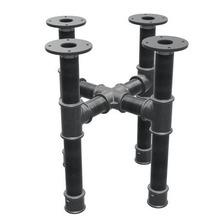 Onderstel voor salontafel, kruispoten, gietijzer en staal Ø 42 mm, 41 × 41 cm, hoogte 44 cm