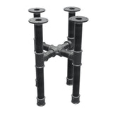 Onderstel voor salontafel, kruispoten, gietijzer en staal Ø 42 mm, 41 × 41 cm, hoogte 54 cm