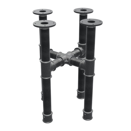 Onderstel voor salontafel, kruispoten, gietijzer en staal Ø 42 mm, 41 × 41 cm, hoogte 54 cm