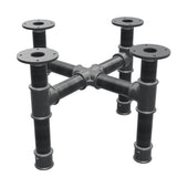 Onderstel voor salontafel, kruispoten, gietijzer en staal Ø 42 mm, 51 × 51 cm, hoogte 34 cm